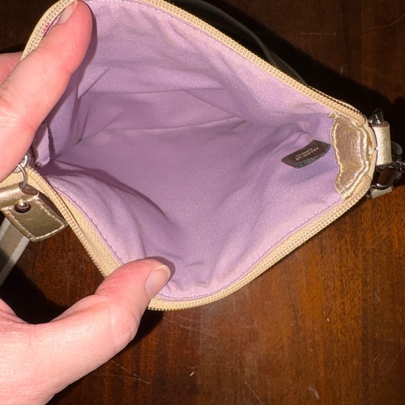 Coach Chelsea Heritage Cream Gold Signature Stripe Crossbody Bag - Picture 6 of 6